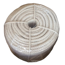 6mm natural cotton braided rope, 16 strands braided rope 100 m roll